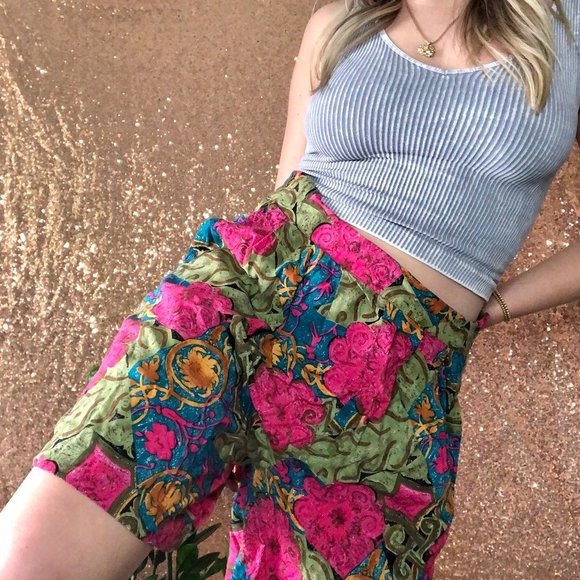 Vintage Shorts Pink Floral 0 Rayon Retro Vintage Shorts Poshmark
